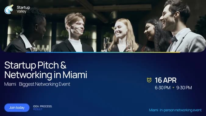 Startup Pitch & Networking in Miami