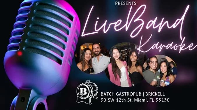 Live Band Karaoke Miami Language Exchange Party! 🎤🎶 (In Brickell)